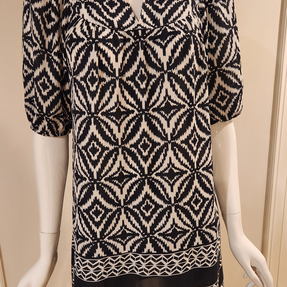 Banana Republic Black and White Midi Dress